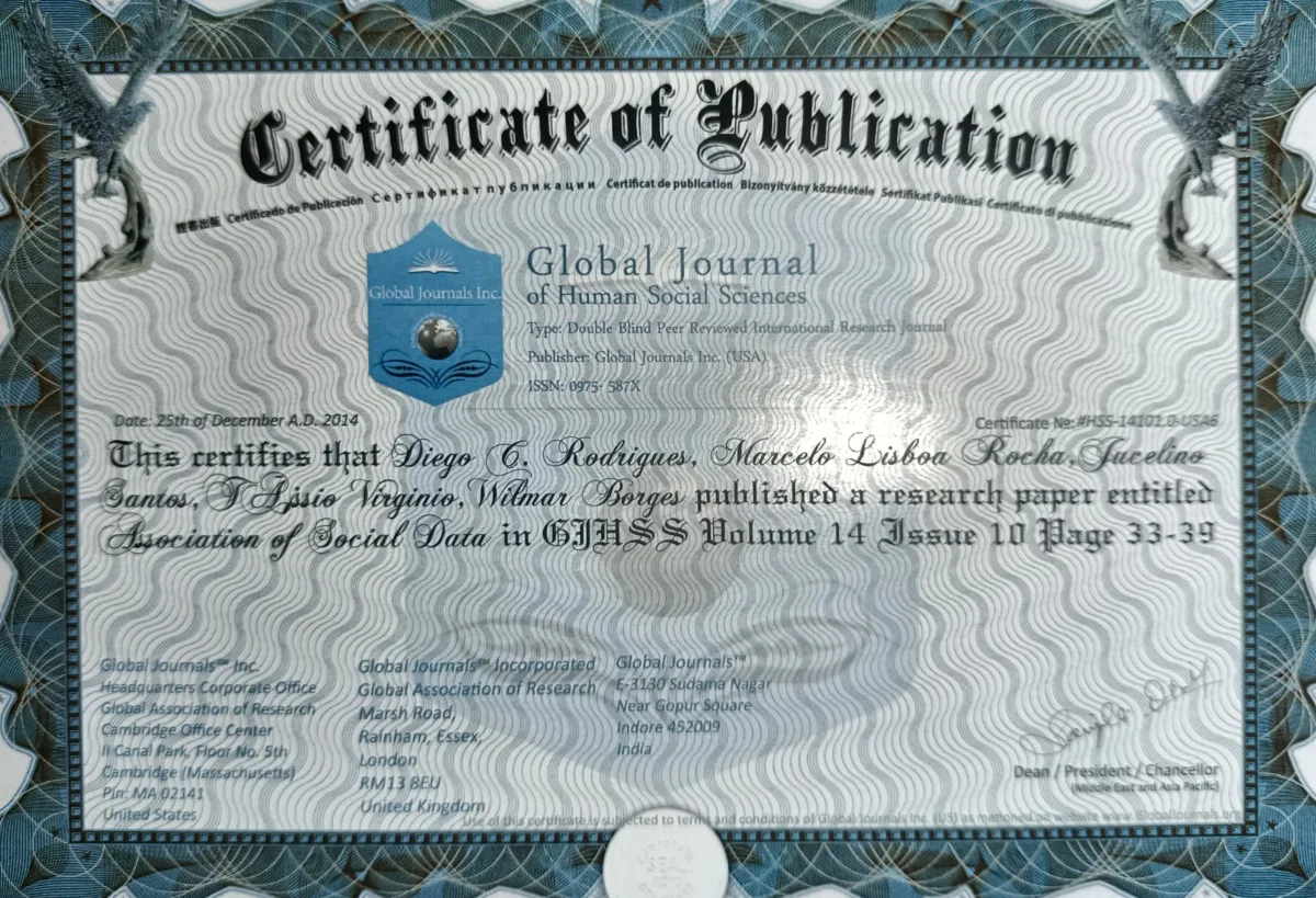 Publicação Publication on Human Social Sciences de Wilmar Borges Leal Junior