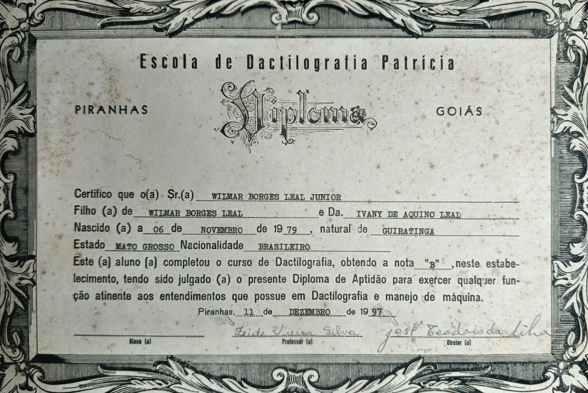 Curso Curso de Dactilografia de Wilmar Borges Leal Junior
