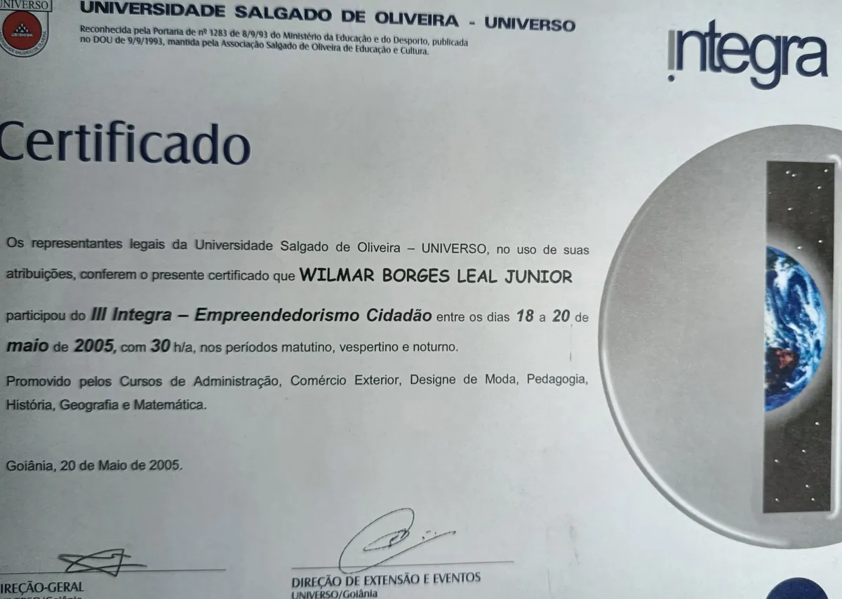 Curso Empreendedorismo Cidadão de Wilmar Borges Leal Junior