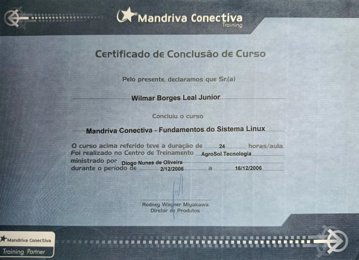 Curso Curso de Sistema Linux de Wilmar Borges Leal Junior