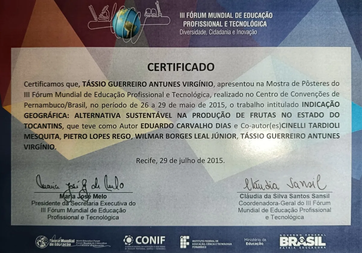 Fórum Fórum Mundial de Educação Profissional e Tecnológica de Wilmar Borges Leal Junior