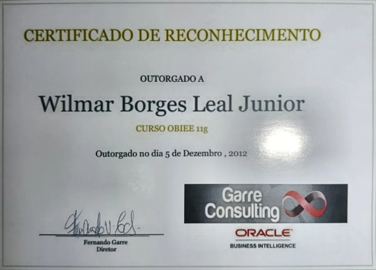 Curso CURSO OBIEE 11g de Wilmar Borges Leal Junior